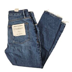 Good American Good Classic Blue Jeans Cropped Skinnish Fit Women's Size 4/27 NEW